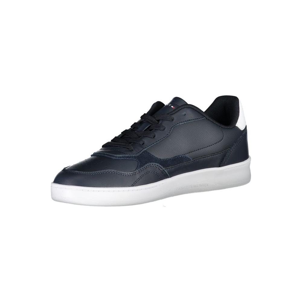 Tommy Hilfiger Sleek Blue Lace-up Sneakers with Logo Detailing Tommy Hilfiger