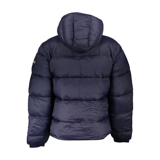 Napapijri Eco-Conscious Hooded Blue Jacket Napapijri