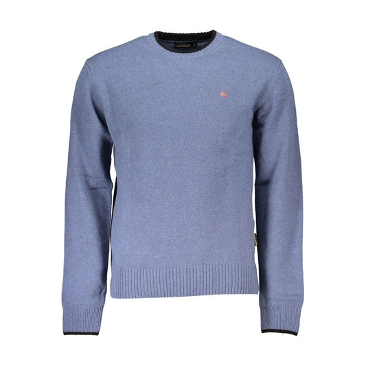 Napapijri Blue Crew Neck Embroidered Sweater Napapijri