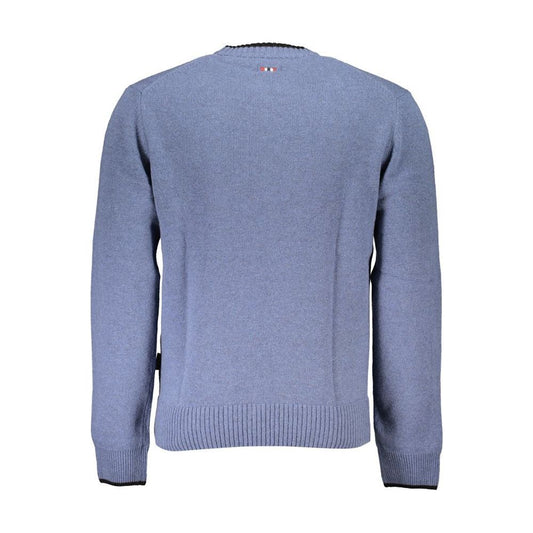 Napapijri Blue Crew Neck Embroidered Sweater Napapijri