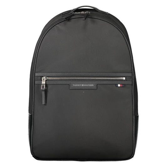 Tommy Hilfiger Elegant Black Laptop Backpack with Contrasting Details Tommy Hilfiger