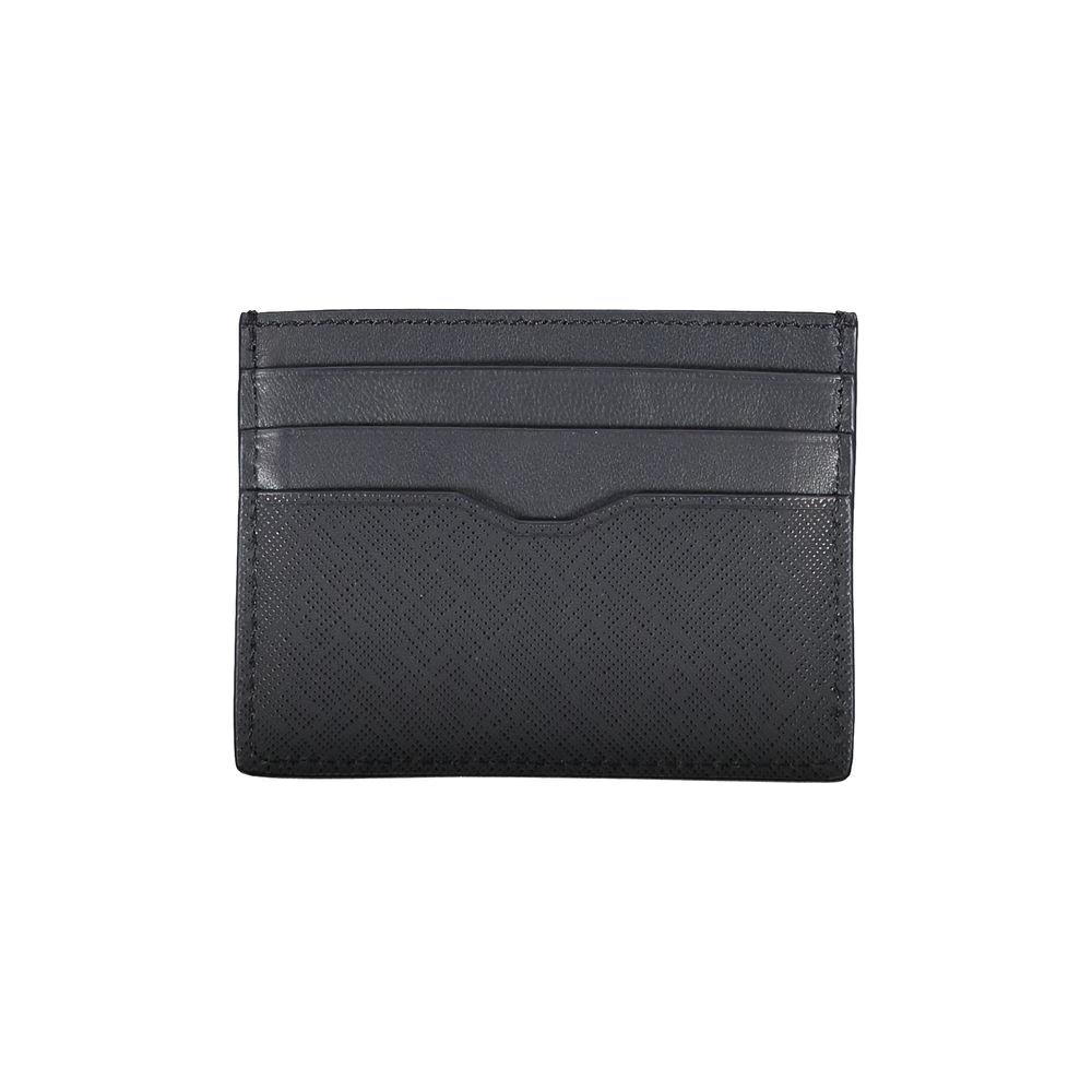 Tommy Hilfiger Elegant Blue Leather Card Holder with Contrast Details Tommy Hilfiger