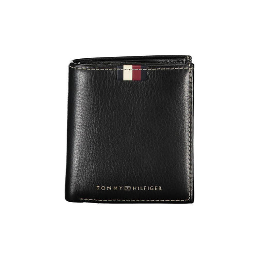 Tommy Hilfiger Elegant Black Leather Bifold Wallet Tommy Hilfiger