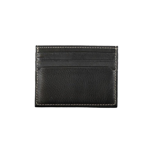 Tommy Hilfiger Sleek Black Leather Card Holder with Contrast Detail Tommy Hilfiger