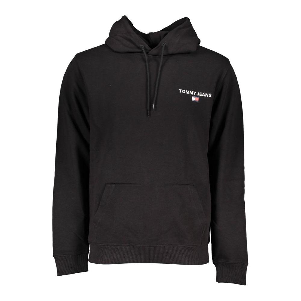 Tommy Hilfiger Elegant Black Hooded Sweatshirt with Logo Print Tommy Hilfiger