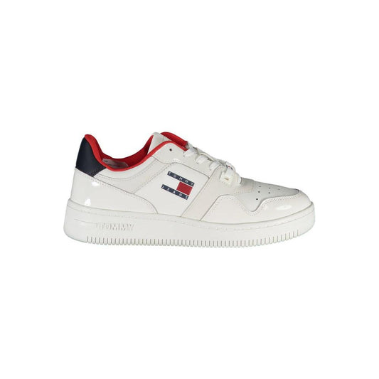 Tommy Hilfiger Contrast Lace-Up Sneakers in White Tommy Hilfiger