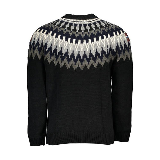 Napapijri Chic Blue Crew Neck Sweater with Contrast Detailing Napapijri