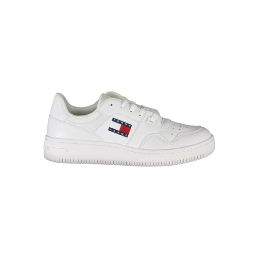 Tommy Hilfiger Classic White Lace-Up Sneakers with Contrast Accents Tommy Hilfiger