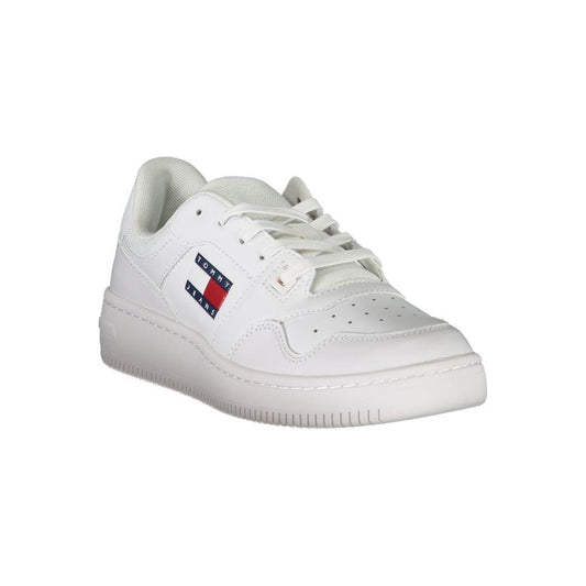 Tommy Hilfiger Classic White Lace-Up Sneakers with Contrast Accents Tommy Hilfiger