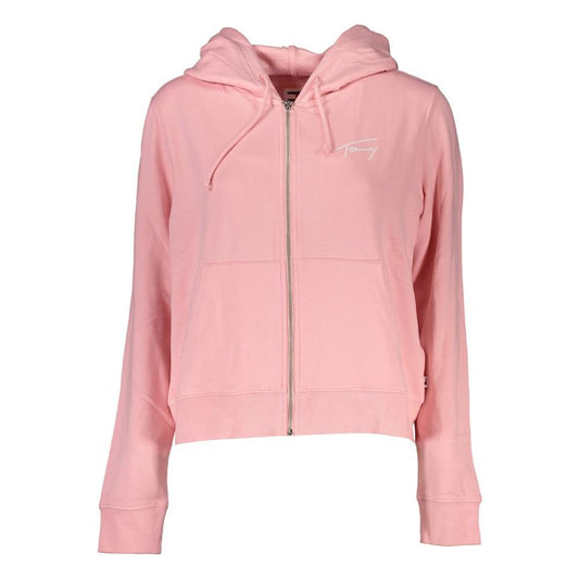 Tommy Hilfiger Elegant Fleece-Lined Hooded Sweatshirt in Pink Tommy Hilfiger