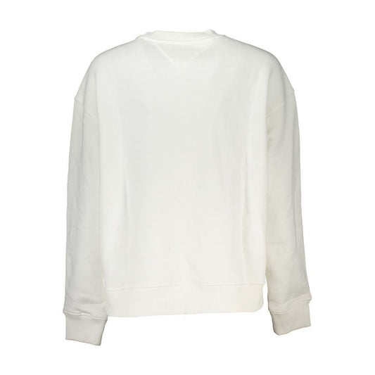 Tommy Hilfiger Elegant White Cotton Sweatshirt with Logo Embroidery Tommy Hilfiger