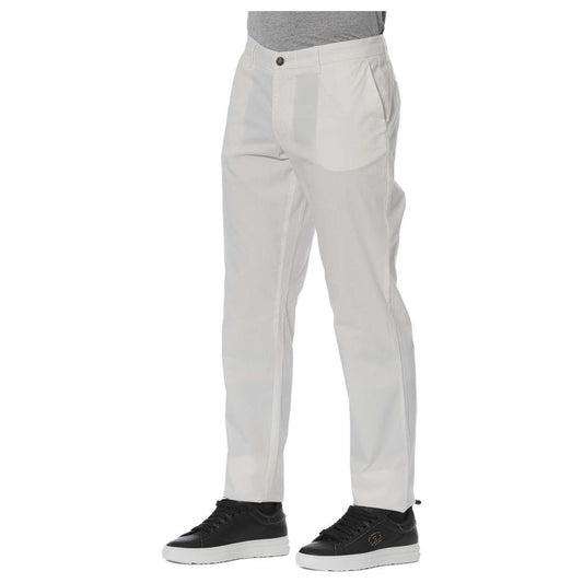 Trussardi Jeans White Cotton Men Trouser Trussardi Jeans