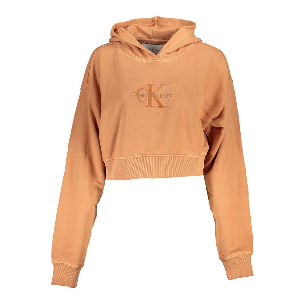 Calvin Klein Chic Orange Hooded Sweatshirt with Embroidery Calvin Klein