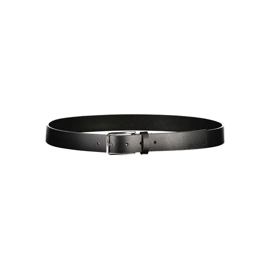 Calvin Klein Elegant Black Leather Belt with Metal Buckle Calvin Klein