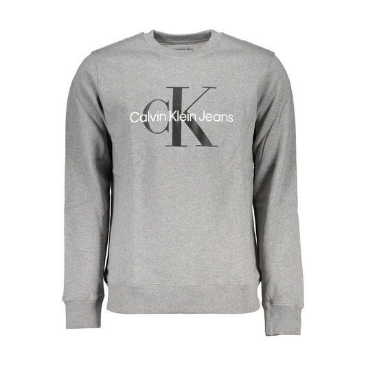 Calvin Klein Classic Gray Crew Neck Sweatshirt with Logo Calvin Klein