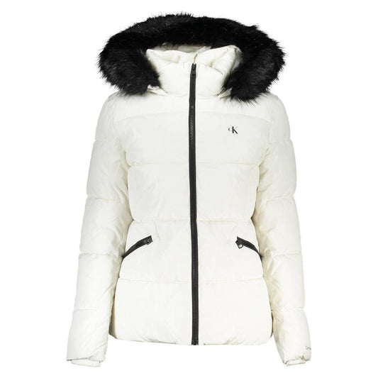 Calvin Klein Elegant Long-Sleeved Winter Jacket with Fur Hood Calvin Klein