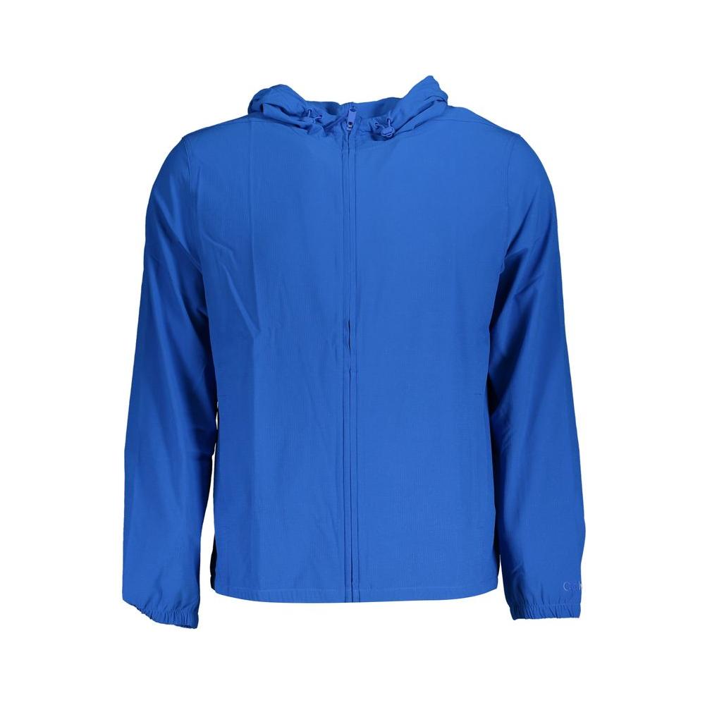 Calvin Klein Sleek Hooded Sports Jacket in Vibrant Blue Calvin Klein