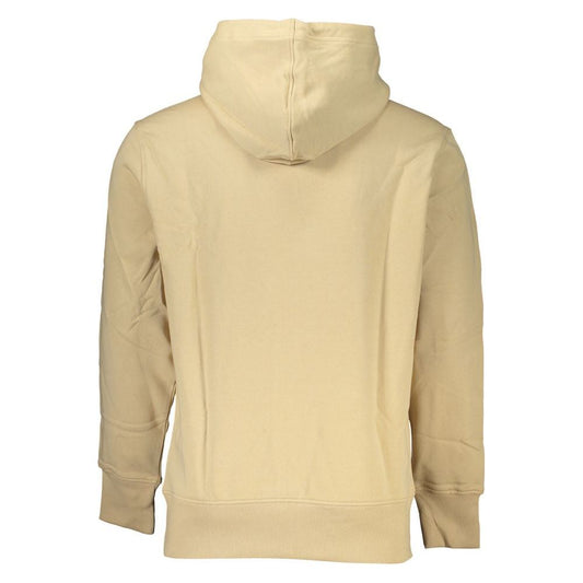 Calvin Klein Beige Brushed Cotton Hooded Sweatshirt Calvin Klein