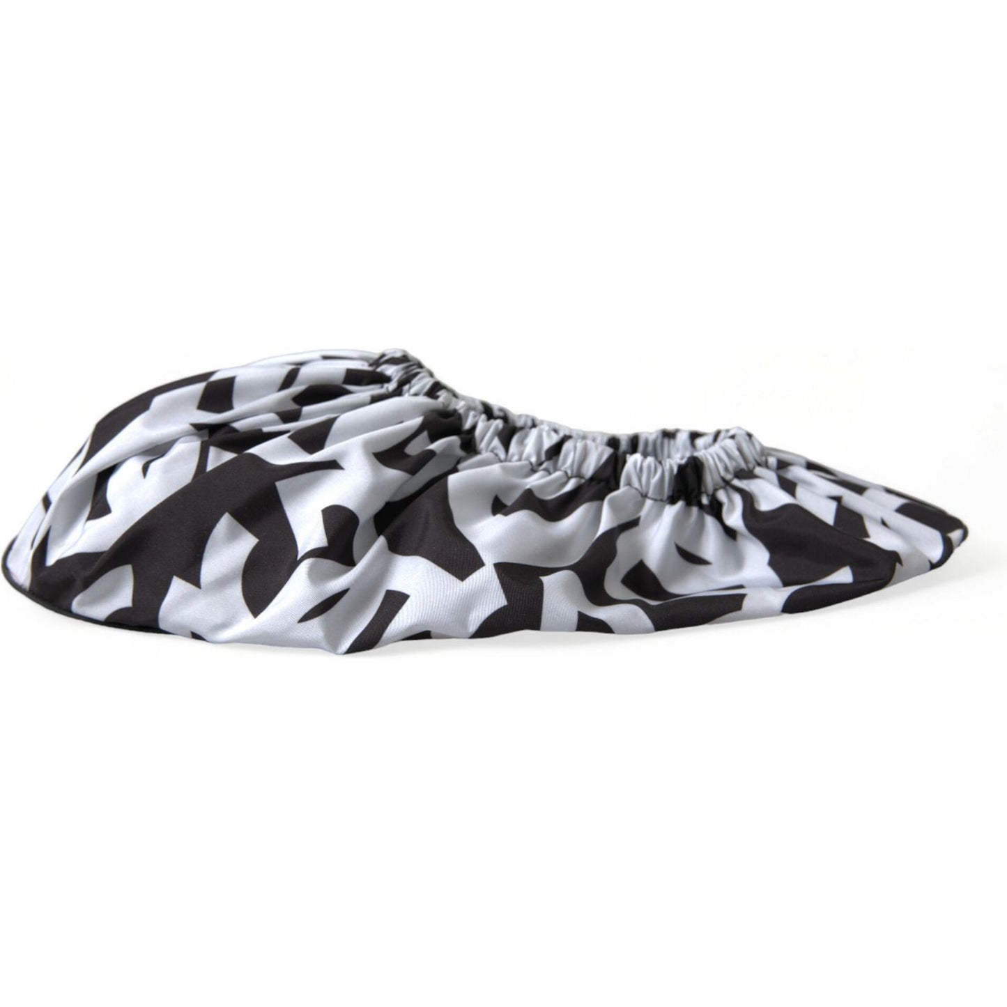 Dolce & Gabbana White Logo Print Nylon Slip On Flats Shoes