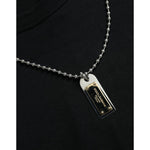 Dolce & Gabbana Black Silver Chain Short Sleeve T-shirt