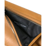 Dolce & Gabbana Orange Calf Leather Credit Card Holder Clip On Wallet