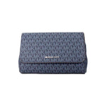 Michael Kors Jet Set Medium Navy Blue PVC Convertible Pouchette Crossbody Bag
