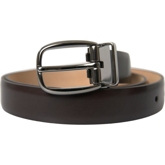 Dolce & Gabbana Elegant Dark Brown Leather Belt Dolce & Gabbana