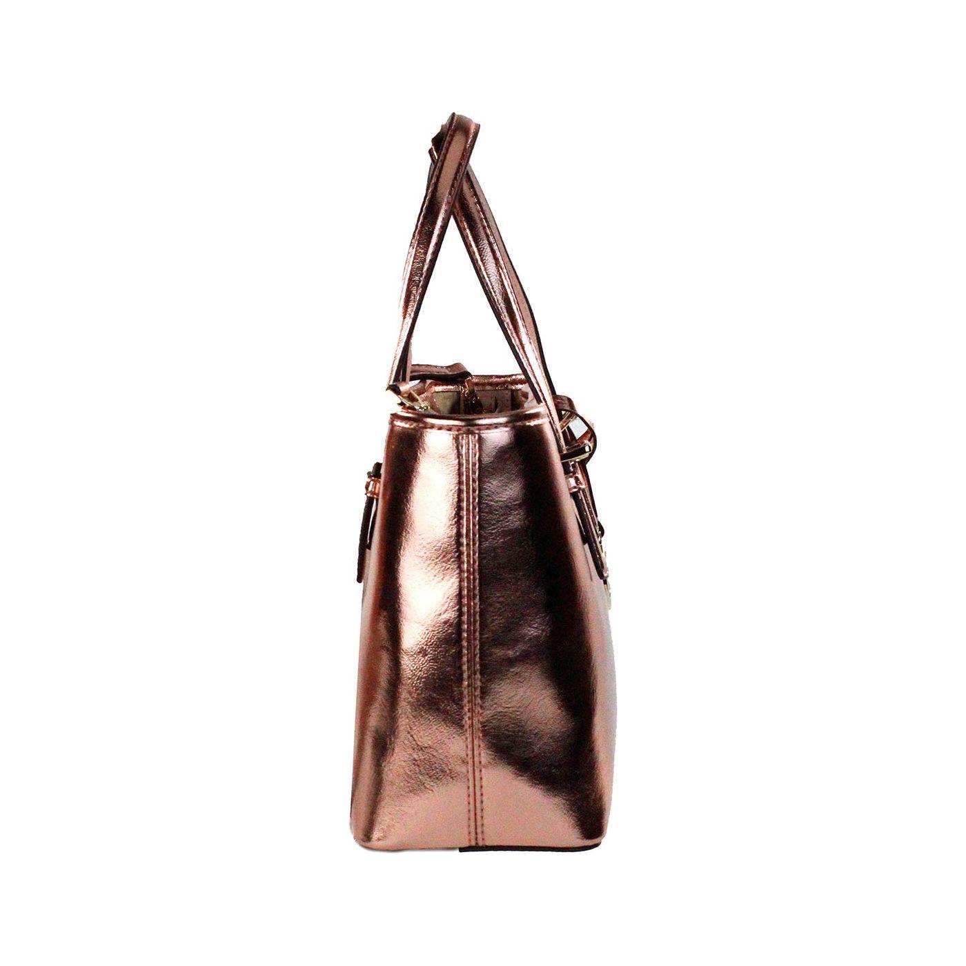 Michael Kors Jet Set Primrose Metallic XS Carryall Top Zip Tote Bag Purse