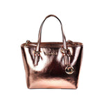 Michael Kors Jet Set Primrose Metallic XS Carryall Top Zip Tote Bag Purse