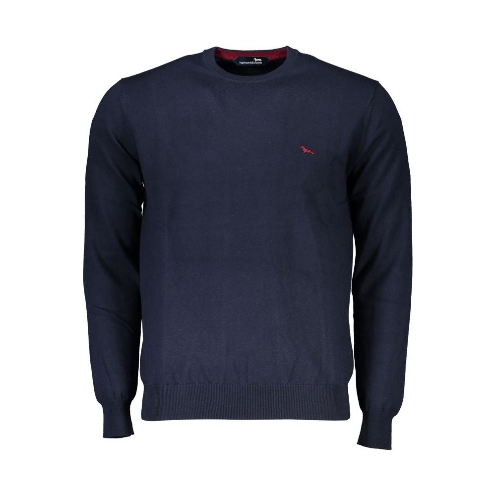 Harmont & Blaine Crew Neck Embroidered Blue Sweater Harmont & Blaine