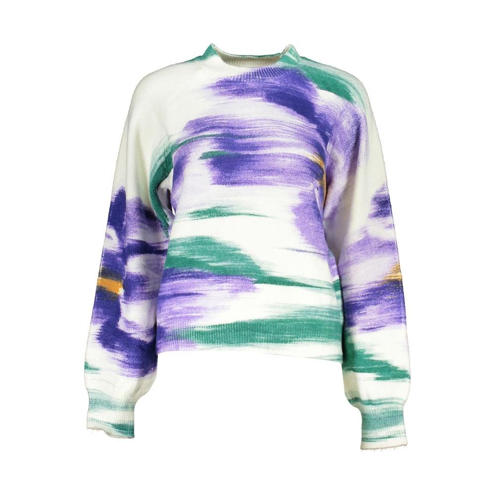 Desigual Elegant Crew Neck Sweater with Contrast Detailing Desigual