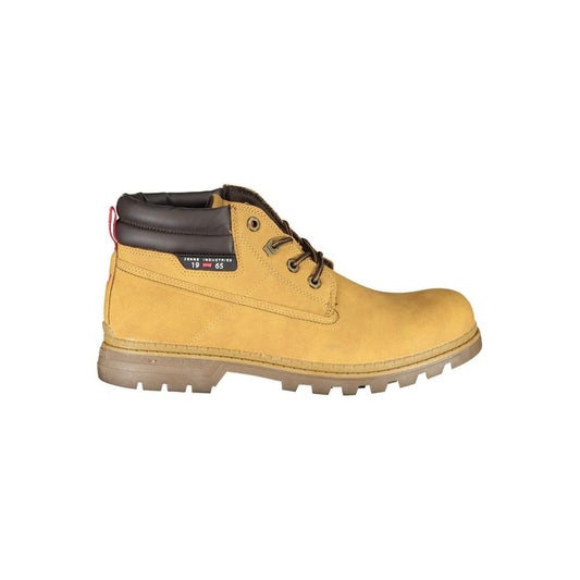 Carrera Chic Yellow Lace-Up Boots with Contrast Details Carrera