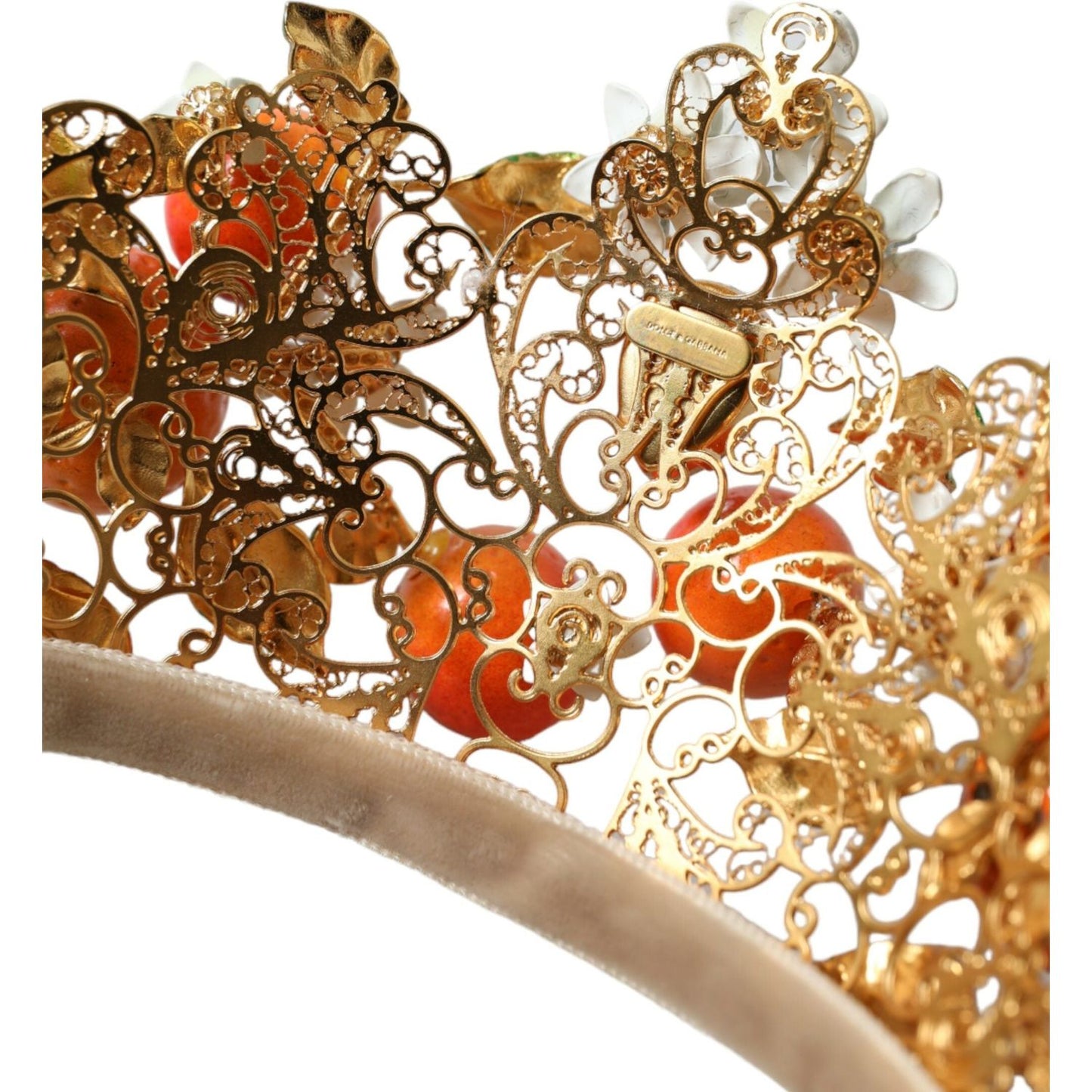 Dolce & Gabbana Multicolor Crystal Sicilian Orange Crown Dolce & Gabbana