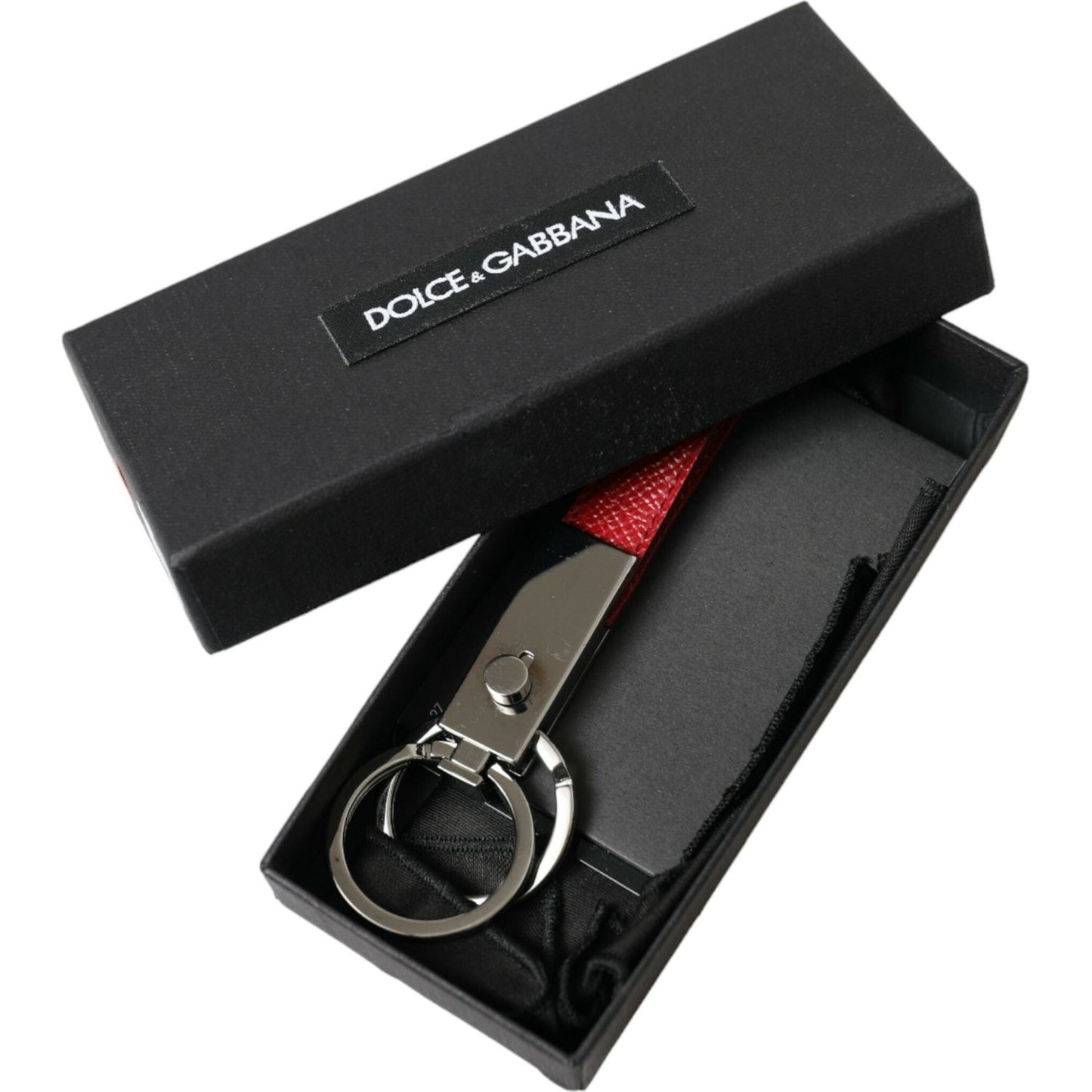 Dolce & Gabbana Elegant Red Leather Trifold Key Holder Case Dolce & Gabbana