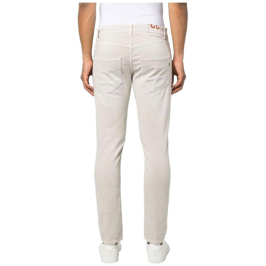 Dondup Cream-Colored Cotton Blend Trousers Dondup