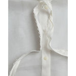 Dolce & Gabbana White Silk Long Sleeves Ascot Collar Top