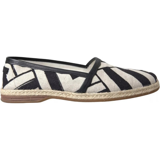 Dolce & Gabbana Elegant Striped Leather Espadrilles Dolce & Gabbana