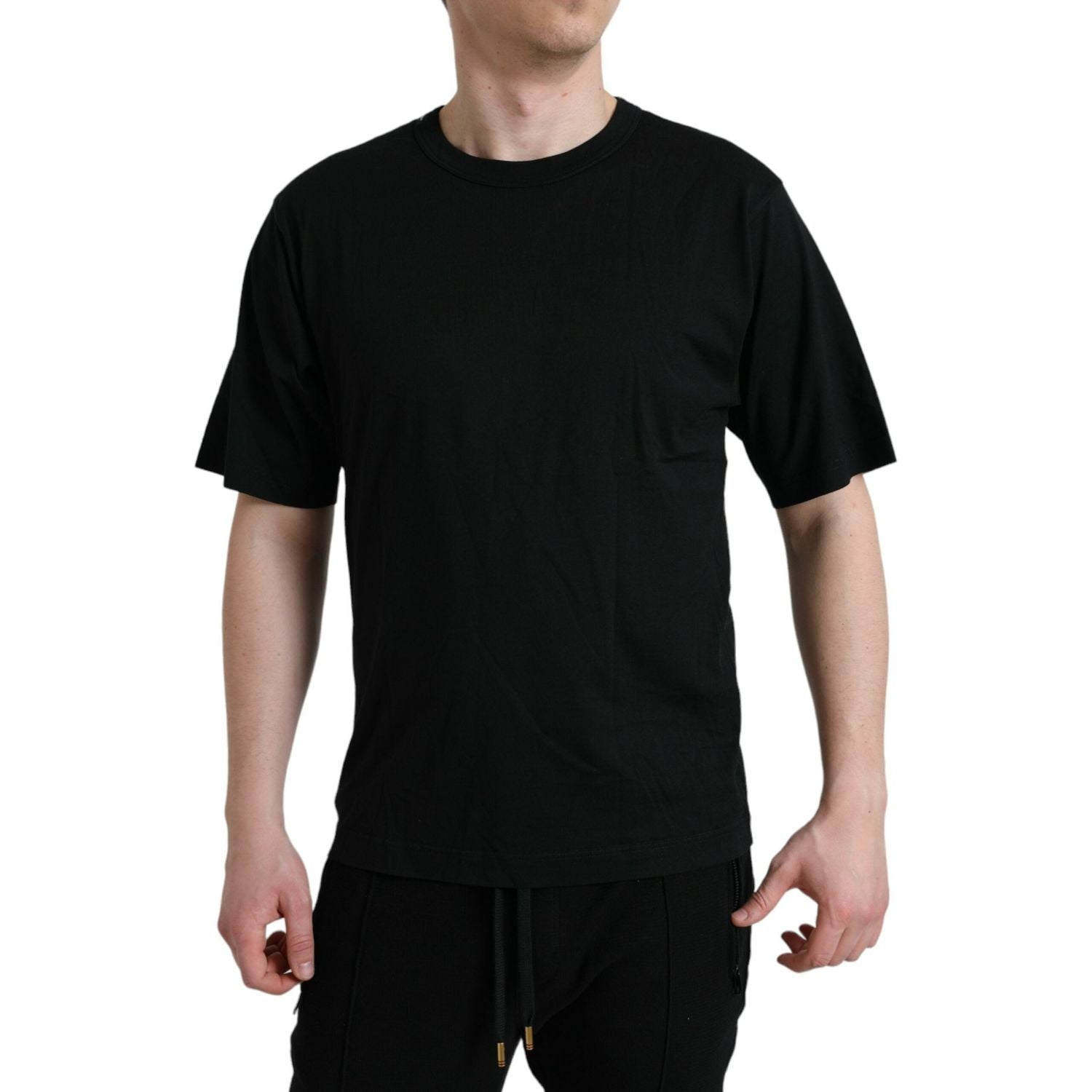 优雅压花徽标棉质 T 恤