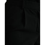Dolce & Gabbana Black Wool Mid Waist Tapered Pants