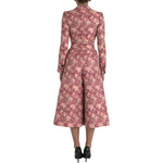 Dolce & Gabbana Pink Floral Jacquard Slim Fit 2 Piece Suit