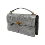 Balenciaga Gray Exotic Leather Medium Shoulder Hand Purse Bag