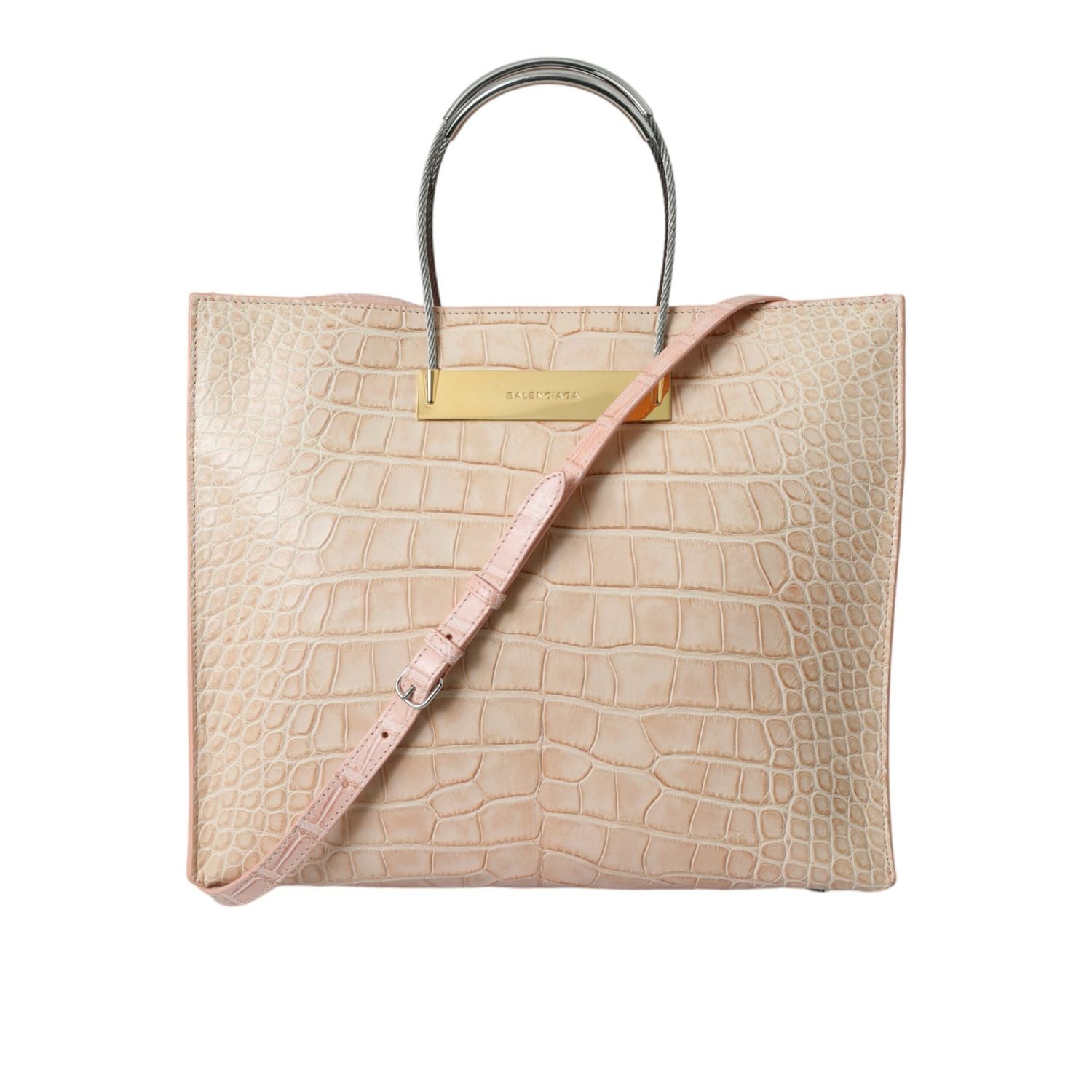 Front view with bag zipped and handles upright.