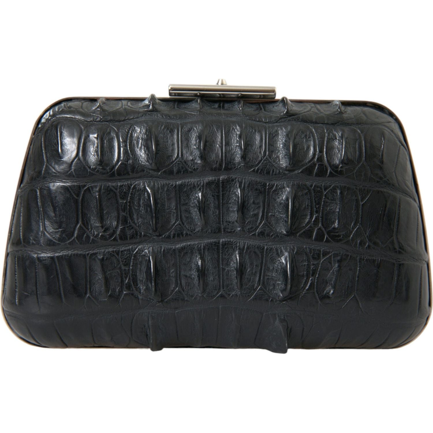 Balenciaga Black Exotic Skin Leather Shoulder Crossbody Box Clutch Bag