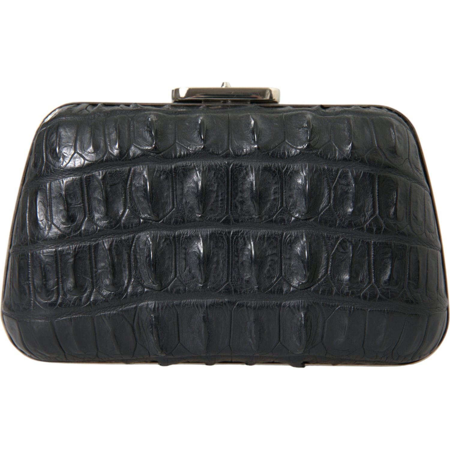 Balenciaga Black Exotic Skin Leather Shoulder Crossbody Box Clutch Bag