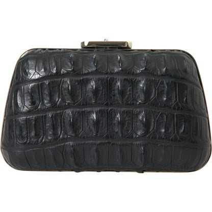 Balenciaga Black Exotic Skin Leather Shoulder Crossbody Box Clutch Bag