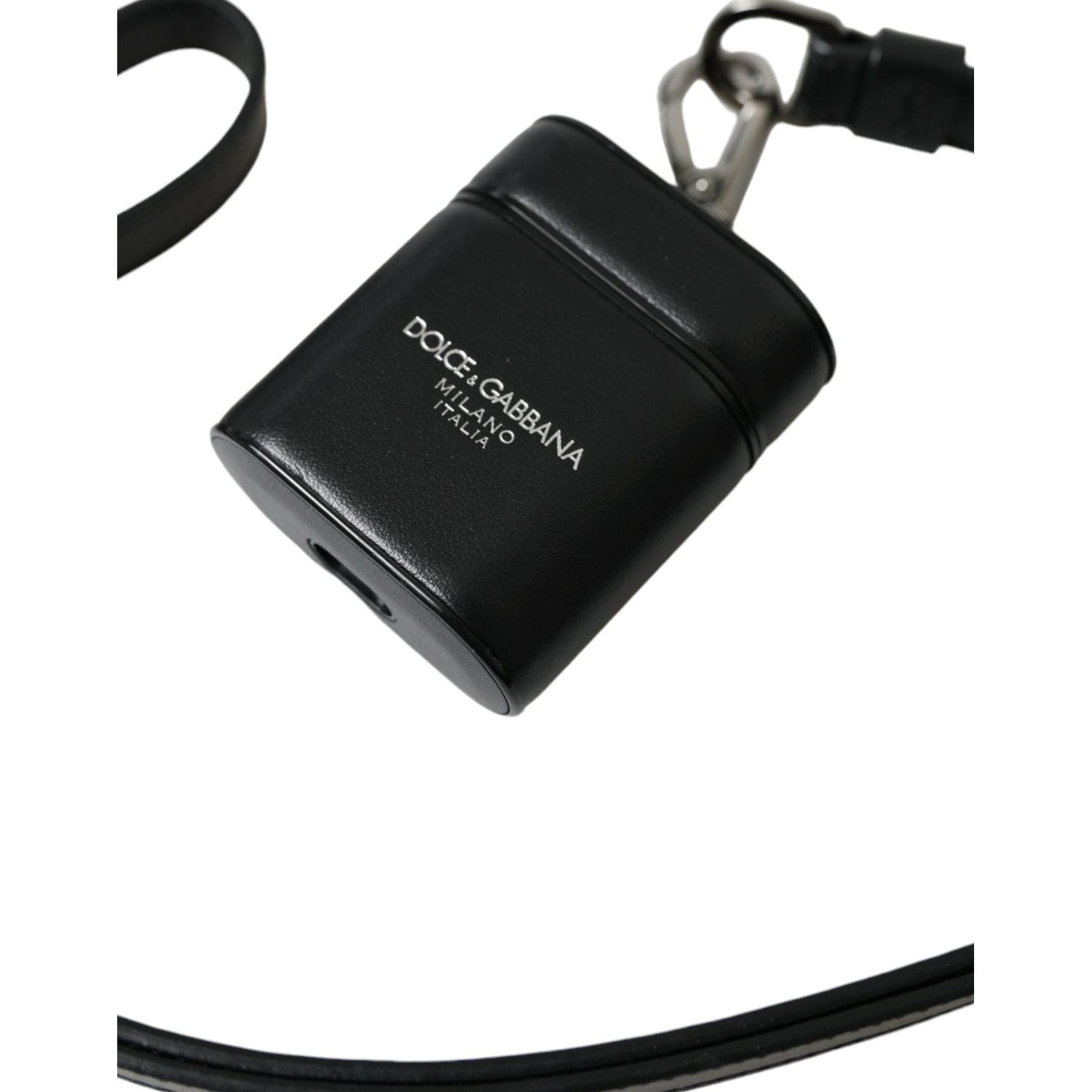 黑色皮革表带银色金属徽标印刷 Airpods 外壳