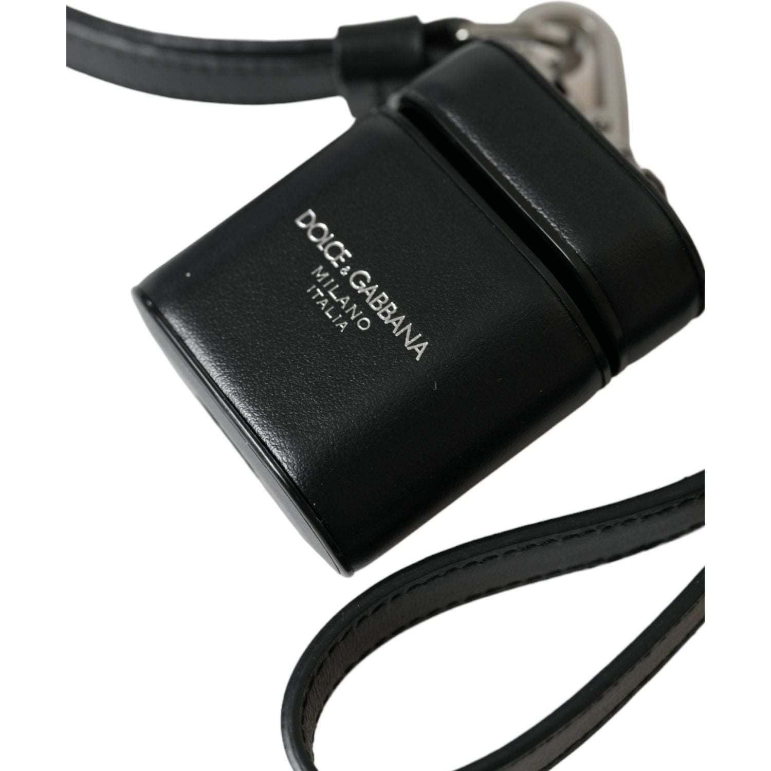 黑色皮革表带银色金属徽标印刷 Airpods 外壳