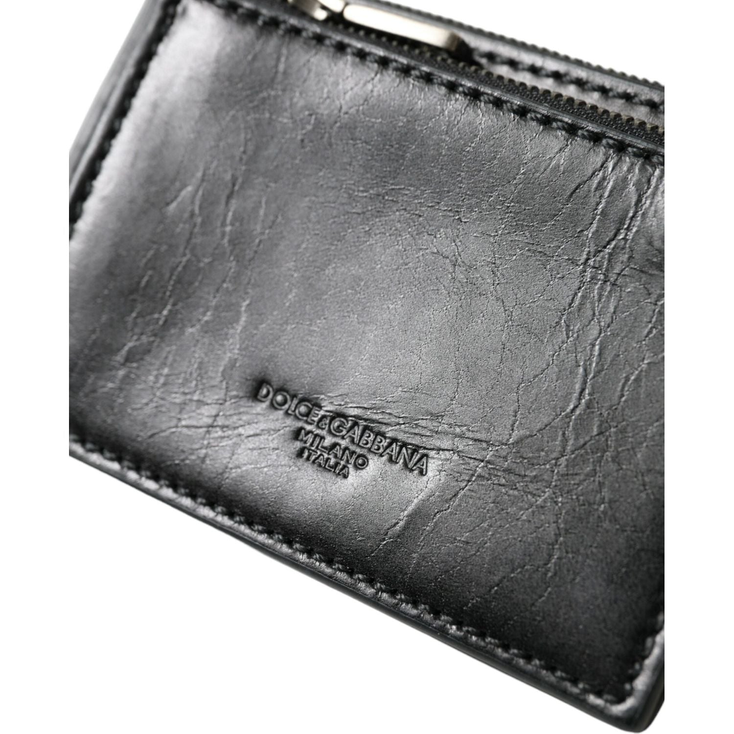 黑色皮革拉链徽标钥匙扣零钱包钥匙扣钱包