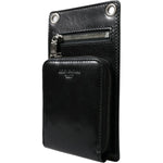Dolce & Gabbana Wallet Black Horse Leather Zip Logo Cross Body Phone Slot