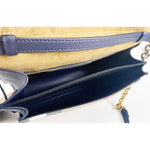 Burberry Macken Small Regency Blue House Check Leather Crossbody Bag